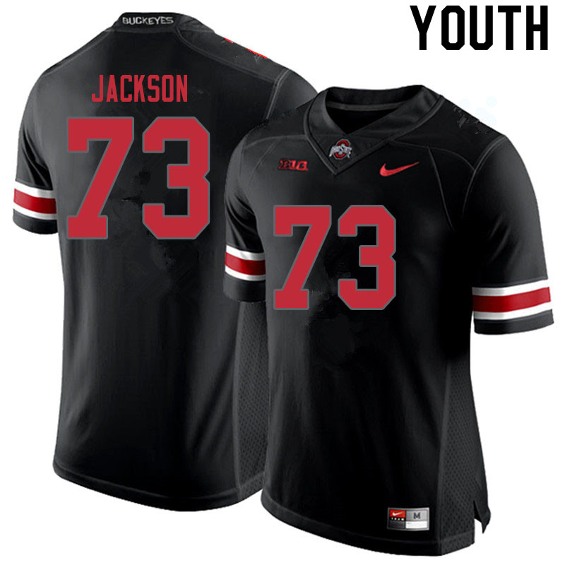 Ohio State Buckeyes Jonah Jackson Youth #73 Blackout Authentic Stitched College Football Jersey